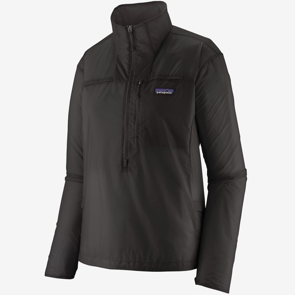 New Patagonia Houdini Stash 1/2 Zip Pullover Jacket Black Windbreaker Womens - Picture 8 of 10